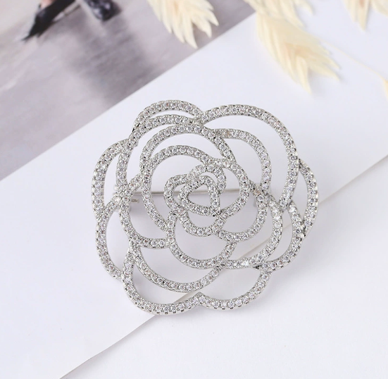 Exquisite Hollow Floral Brooch