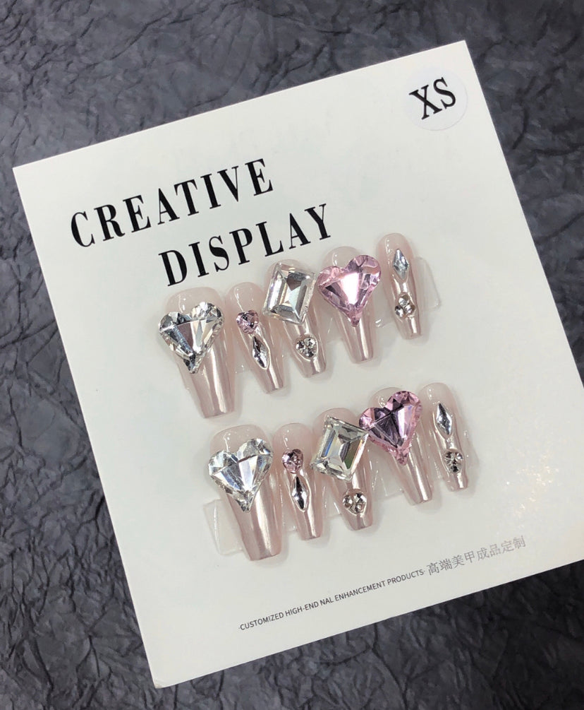 Hailey-Inspired Light Pink Pearlescent Handmade Press-On Nails