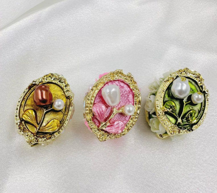 Fake Pearl Floral Straight-Hole Clay Beads - DIY fancy Beads