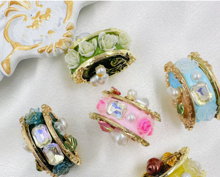 Fake Pearl Floral Straight-Hole Clay Beads - DIY fancy Beads