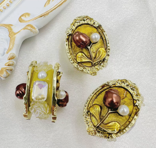 Fake Pearl Floral Straight-Hole Clay Beads - DIY fancy Beads