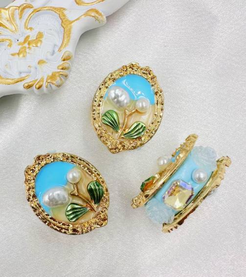 Fake Pearl Floral Straight-Hole Clay Beads - DIY fancy Beads