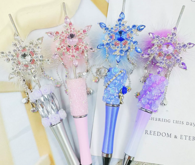 Fur Ball Snowflake Zircon Heavy Craft Accessories Beading DIY Phone Chain Straight-Hole Beads