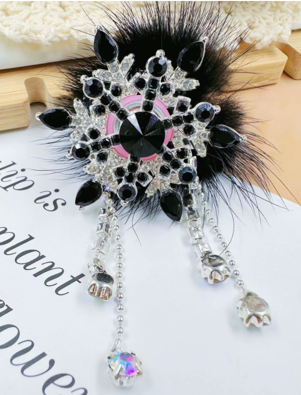Fur Ball Snowflake Zircon Heavy Craft Accessories Beading DIY Phone Chain Straight-Hole Beads