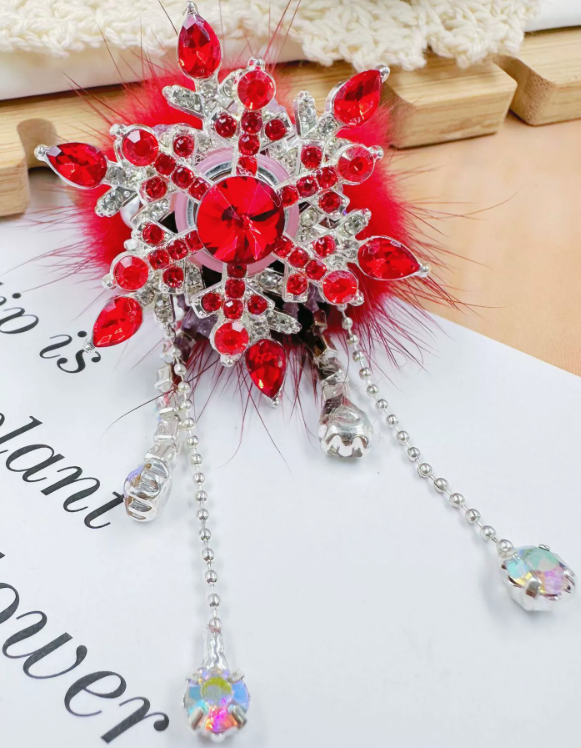 Fur Ball Snowflake Zircon Heavy Craft Accessories Beading DIY Phone Chain Straight-Hole Beads