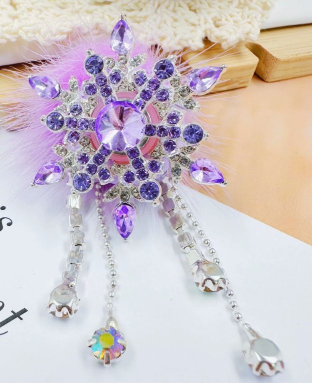 Fur Ball Snowflake Zircon Heavy Craft Accessories Beading DIY Phone Chain Straight-Hole Beads