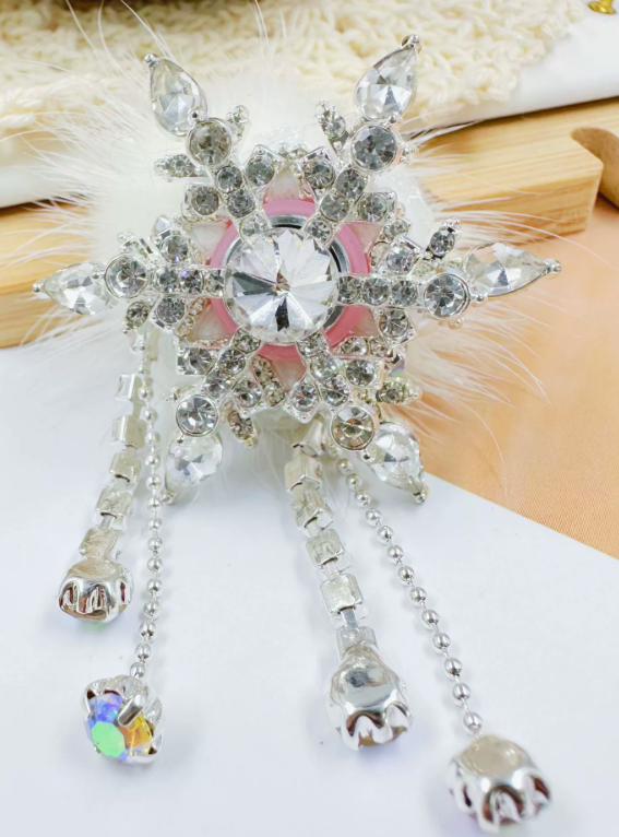 Fur Ball Snowflake Zircon Heavy Craft Accessories Beading DIY Phone Chain Straight-Hole Beads