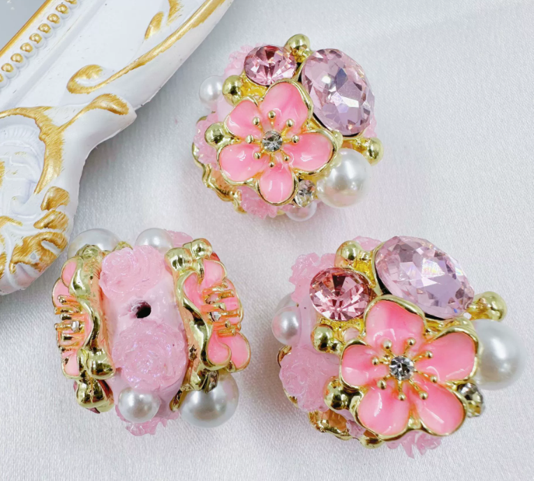 Heavy Craft Accessories Pearl Flower Live Sale Straight-Hole Polymer Clay Beads DIY Phone Chain and Keychain Beads