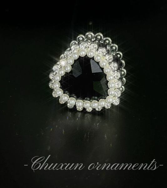 Heart-Shaped Rhinestone Pearl Phone Chain Accessories DIY Jewelry Heart Beads