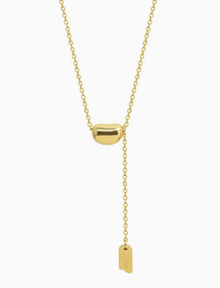 Gold Bean Lucky Necklace -Stainless Steel