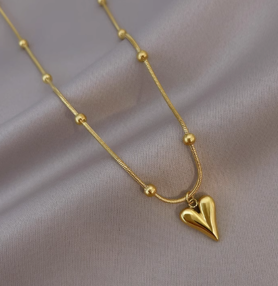 Heart Pendant Necklace Stainless Steel