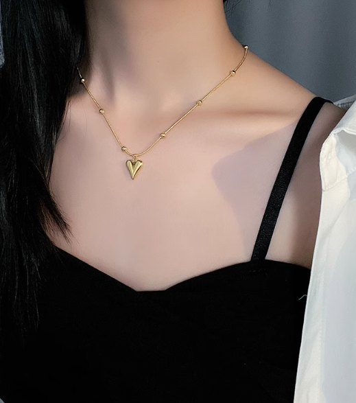 Heart Pendant Necklace Stainless Steel