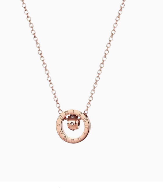 Roman Spinner Necklace | Luxury Niche Clavicle Chain | Elegant Stainless Steel & Stainless Steel Necklace for Women