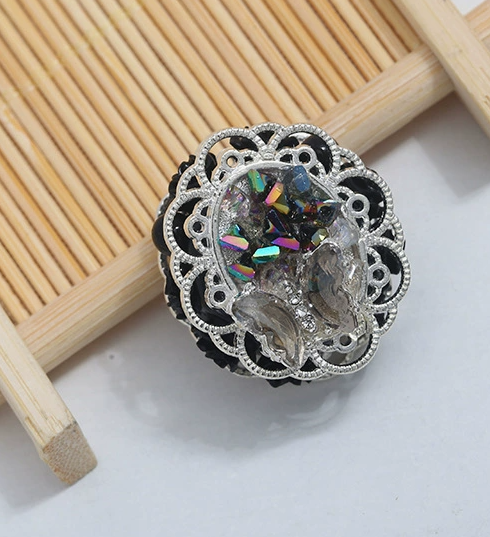 Silver Crystal Flower Beads - Phone Strap, Brooch, Pendant, DIY Keychain, Clasp