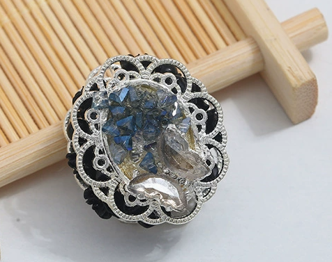 Silver Crystal Flower Beads - Phone Strap, Brooch, Pendant, DIY Keychain, Clasp