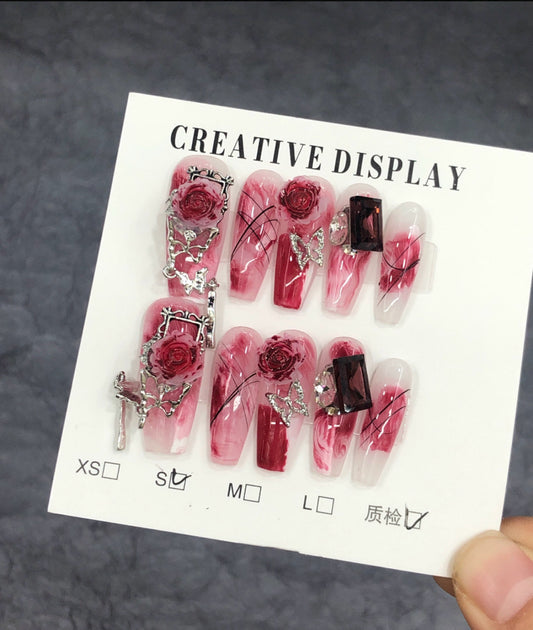 Handmade Blooming Prosperity Press-On Nails