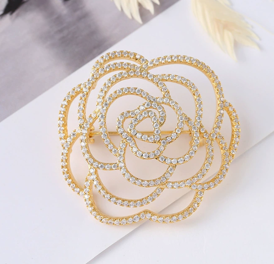 Exquisite Hollow Floral Brooch