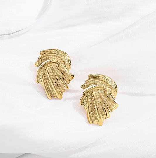 Trendy Vintage Luxe Irregular Swirl Earrings - Unique Twisted Studs