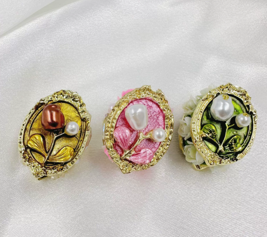 Fake Pearl Floral Straight-Hole Clay Beads - DIY fancy Beads