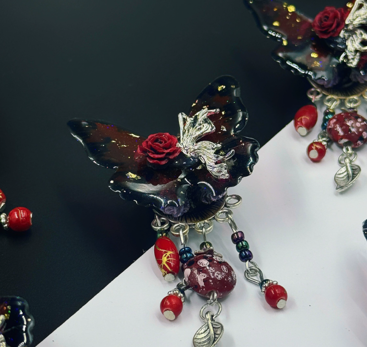andcrafted Butterfly Accessories - Beaded Pen Jewelry Components, Premium Creative Phone Chain Accessories