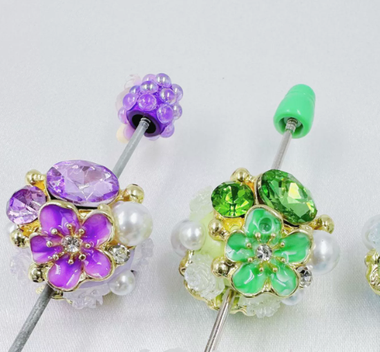 Heavy Craft Accessories Pearl Flower Live Sale Straight-Hole Polymer Clay Beads DIY Phone Chain and Keychain Beads