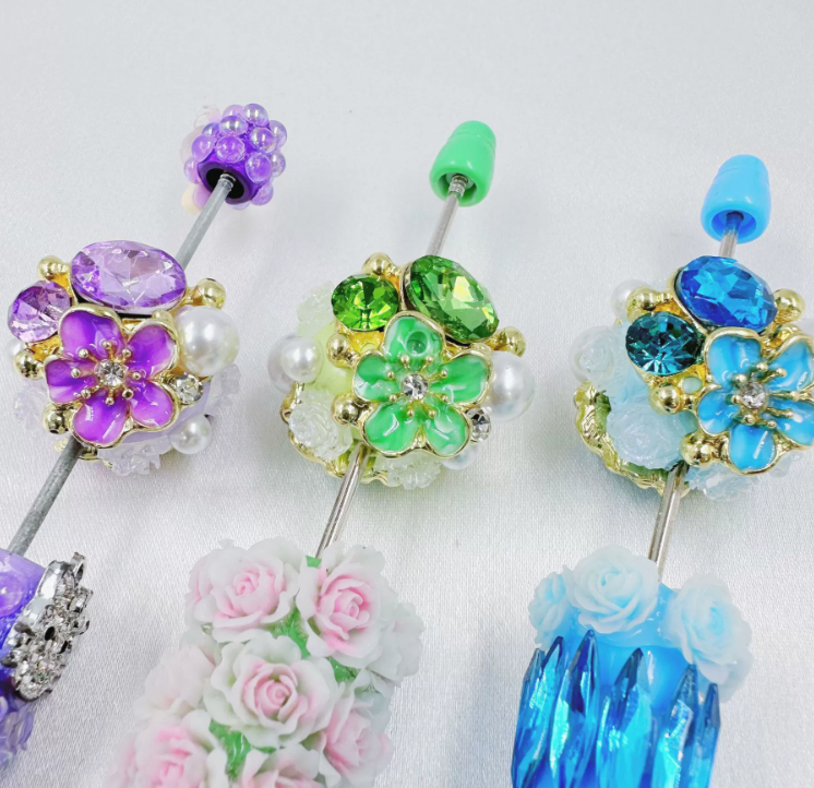 Heavy Craft Accessories Pearl Flower Live Sale Straight-Hole Polymer Clay Beads DIY Phone Chain and Keychain Beads
