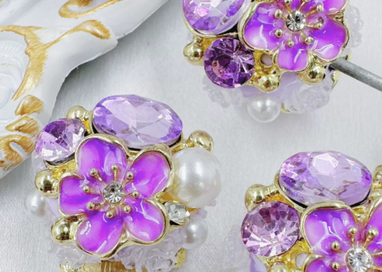 Heavy Craft Accessories Pearl Flower Live Sale Straight-Hole Polymer Clay Beads DIY Phone Chain and Keychain Beads