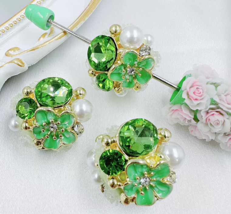Heavy Craft Accessories Pearl Flower Live Sale Straight-Hole Polymer Clay Beads DIY Phone Chain and Keychain Beads